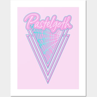 Spooky cute Pastelgoth lettering Spiderweb Kawaii Posters and Art